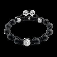 Vega White Pave Set crystal & Black Agate Bracelet