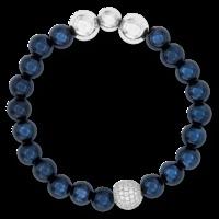 vega blue plated stainless steel pave set white crystal bracelet