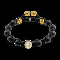 Vega White Pave Set crystal & Black Agate Bracelet