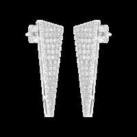 vega 47mm white gold plated sterling silver white crystal earrings