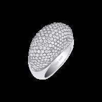 VEGA WHITE GOLD PLATED STERLING SILVER & WHITE CRYSTAL RING