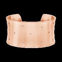 vega brushed rose gold plated stainless steel white crystal cuff