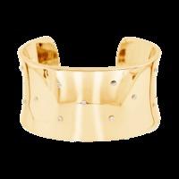 VEGA POLISHED YELLOW GOLD PLATED STAINLESS STEEL & WHITE CRYSTAL CUFF