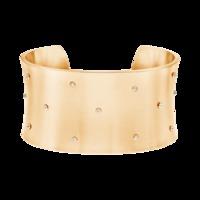 VEGA BRUSHED YELLOW GOLD PLATED STAINLESS STEEL & WHITE CRYSTAL CUFF