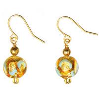 venetian murano glass short drop earrings glass