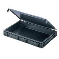 VFM Black Euro Pallet Stacking Box With Lid 307446