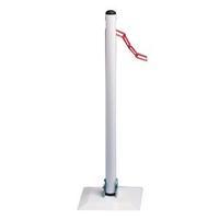 vfm white collapsible barrier post and chain 320087