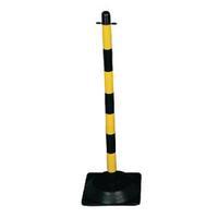 vfm yellowblack freestanding post with triangular weighted base 328271