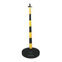 VFM YellowBlack Freestanding Post With Circular Plastic Base 328351