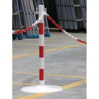 VFM RedWhite Steel Post on Base 80cm Pack of 2 349732