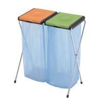 VFM OrangeGreen 2-Compartment Recycling Sack Holder 60 Litres 370573