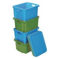 VFM Green Large Storage Bin With Lid Pack of 10 380036