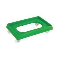 vfm green plastic dolly for 600x400mm containers 382991