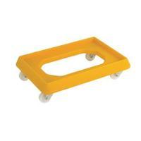 vfm yellow plastic dolly for 600x400mm containers 382992