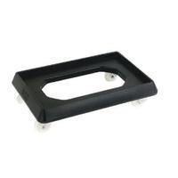 vfm black plastic dolly for 600x400mm containers 382993