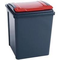 VFM Recycling Bin With Lid Red 50L 384289