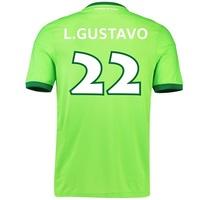 VfL Wolfsburg Home Shirt 2016-17 with L.Gustavo 22 printing, Green