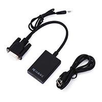 VGA Male To HDMI Output 1080P HD Audio TV AV HDTV Video Cable Converter Adapter