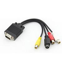 vga to s video 3 rca av adapter converter extension cable for pc tv