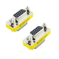 vga 15pin male to female adapter silver yellow 2 pcs