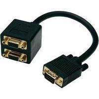 VGA Y cable [1x VGA plug - 2x VGA socket] 0.20 m Black Digitus