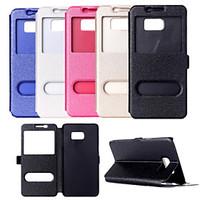 View Window PU Leather Flip Cover Case With Stand for Samsung S7/S7 Edge