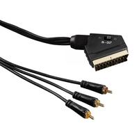 Video Cable Scart plug - 3 RCA plugs (video/stereo) 3m