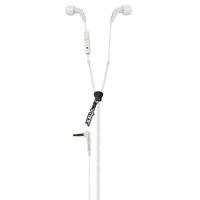 Vibe Space White Zip Up Headphones with Extreme Bass - iPhone & Android Hands Free Compatible