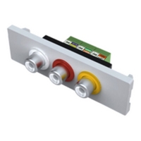 VISION TECHCONNECT V2 MODULE 3-PHONO This 3-phono has interchangeable coloured rings to denote yellow / red / white (for composite video and audio), 