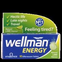 Vitabiotics Wellman Energy 10 Lime Flavour Effervescent Tablets - 10 Tablets