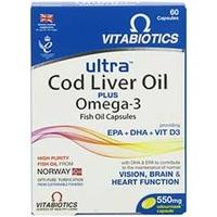 Vitabiotics Ultra Cod Liver Oil Plus Omega 3 60 Caps