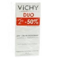 vichy deodorant sensitive or epilated skin 24u promo duo 80 ml cream