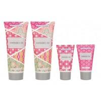 VINTAGE & CO. FABRIC & FLOWERS All About Hands 2 x 100ml Hand Cream, 1 x 30ml Hand Scrub, 1 x 30ml Hand Wash, 1 x 20g Hand Butter & 1 x Emery Board