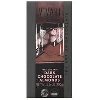 vivani organic dark chocolate with whole almonds 100g x 10