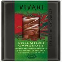 vivani organic milk chocolate with whole hazelnuts 100g x 10