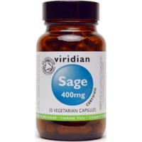 Viridian Organic Sage 400mg Veg Caps 30 Caps