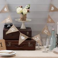 Vintage Affair Mr and Mrs Hessian Bunting