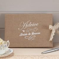 vintage affair bride and groom advice book