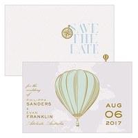 Vintage Travel Save The Date Card With Fold