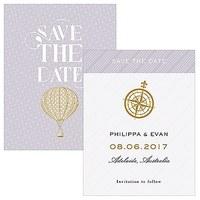 Vintage Travel Save The Date Card