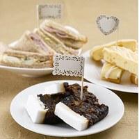 Vintage Romance Paper Food Flags - 20 Pack - Silver