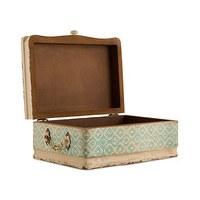 Vintage Inspired Wood Case with Hinged Lid - Sea Blue