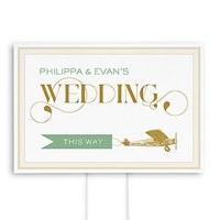 vintage travel wedding directional sign