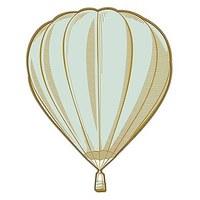 Vintage Travel Hot Air Balloon Diecut Sticker