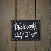 vintage affair photo booth wooden sign