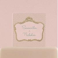Vintage Frame Personalised Clear Acrylic Block Cake Topper