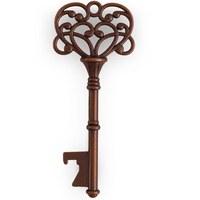 Vintage Key Bottle Opener with Bronze Finish - Chocolate Brown