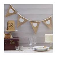 Vintage Affair Heart Hessian and Lace Bunting 2.5 m