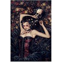 victoria frances skull girl maxi poster multi colour
