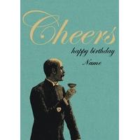 Vintage Cheers | Personalised Birthday Card